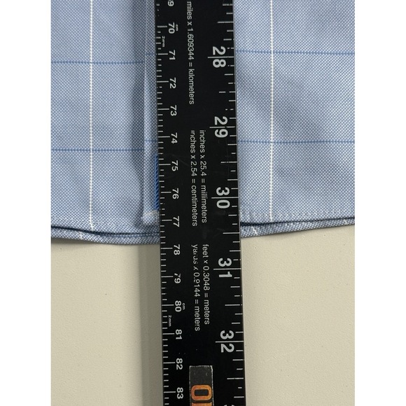 UNTUCKit Mens Large Blue White Plaid Blakeslee WF Slim Fit Long Sleeve Button Up - Picture 12 of 12